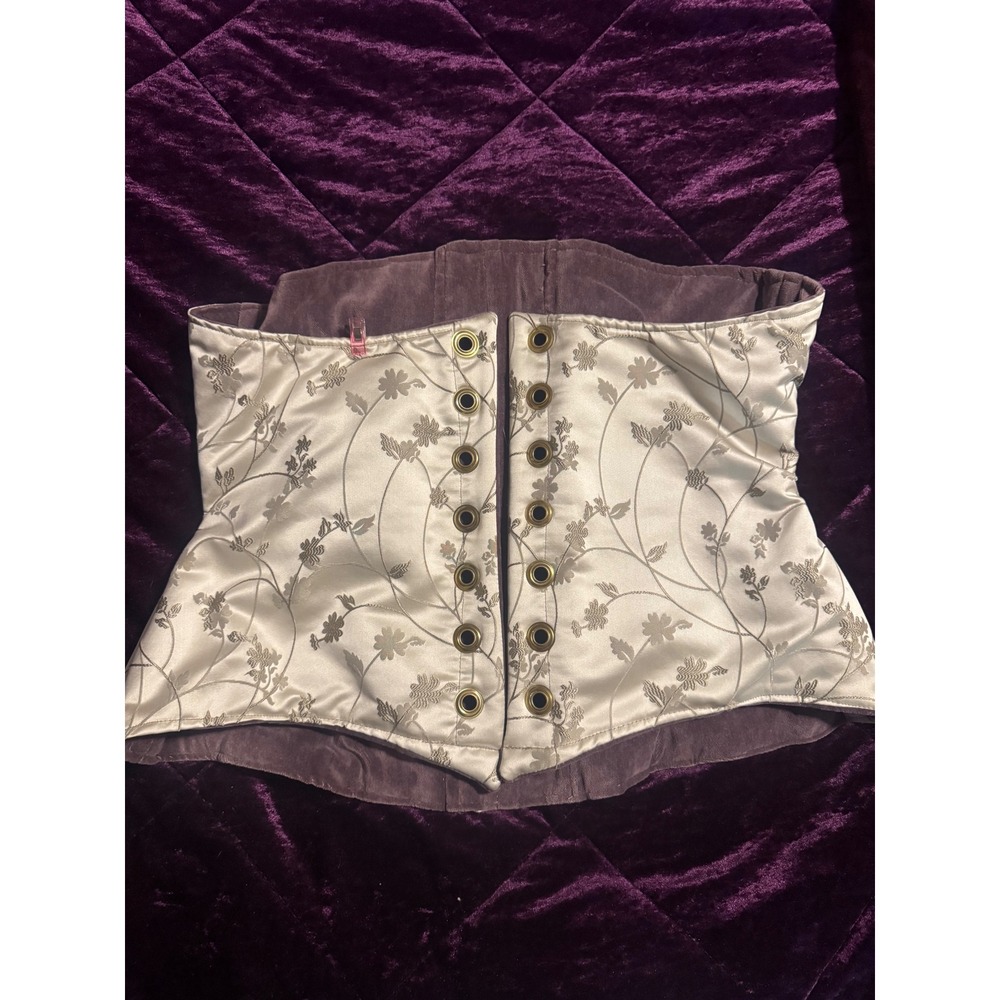 Damsel in this Dress Torian Corset Floral Brocade Waist Cincher Champagne Sz 38 - Picture 2 of 3